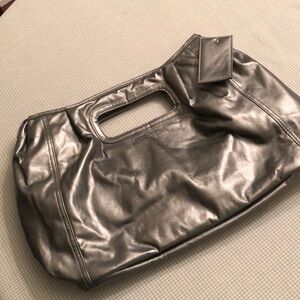 Vintage 80’s/90’s KENRA Metallic Grey Promo Bag Clutch Shoulder Tote - #OS020